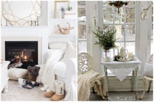 CottonStem.com how to decorate for winter neutral farmhouse decor cozy blankets pillows