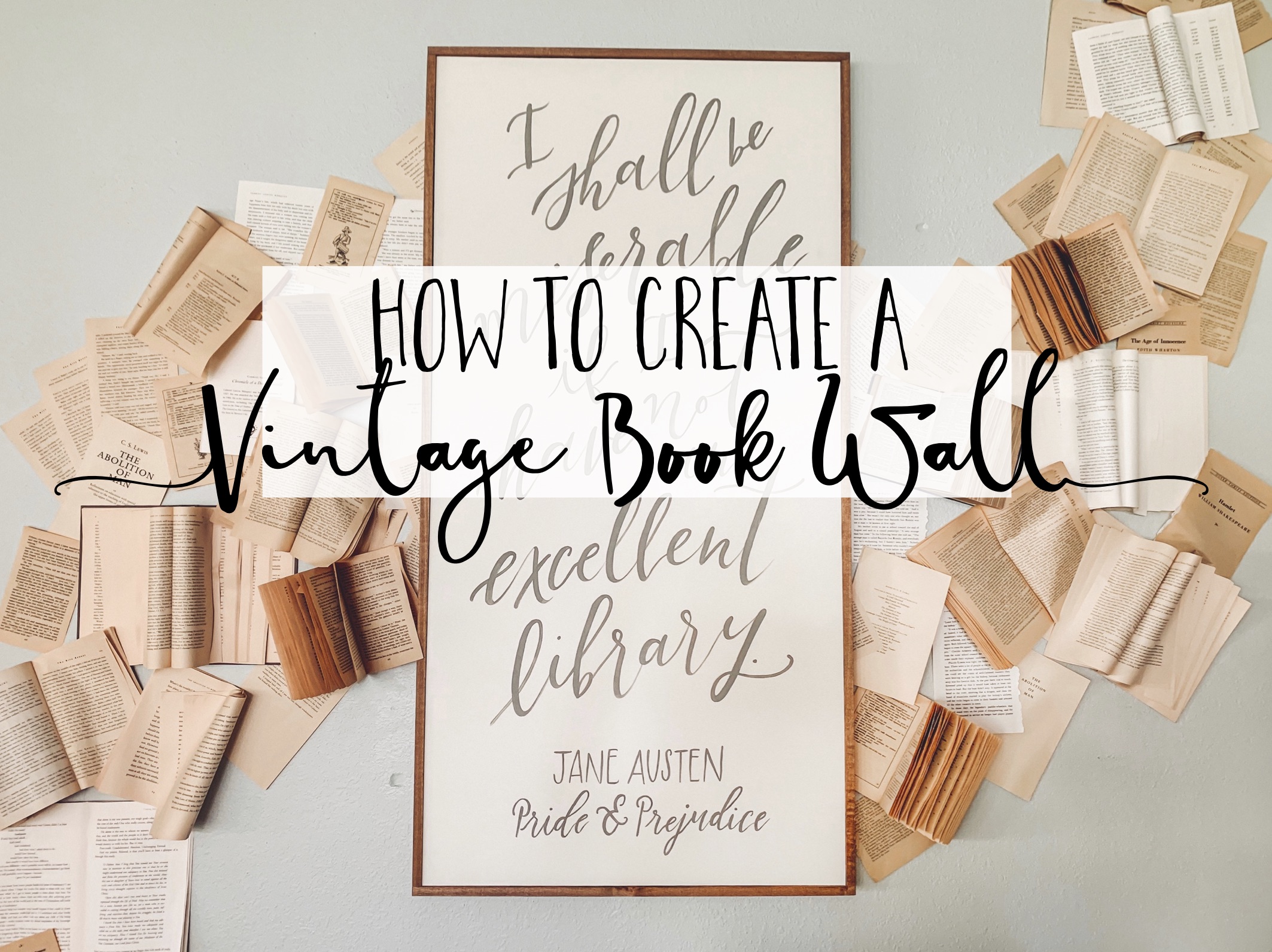 A Book Wall tutorial. How to construct a beautiful wall of books