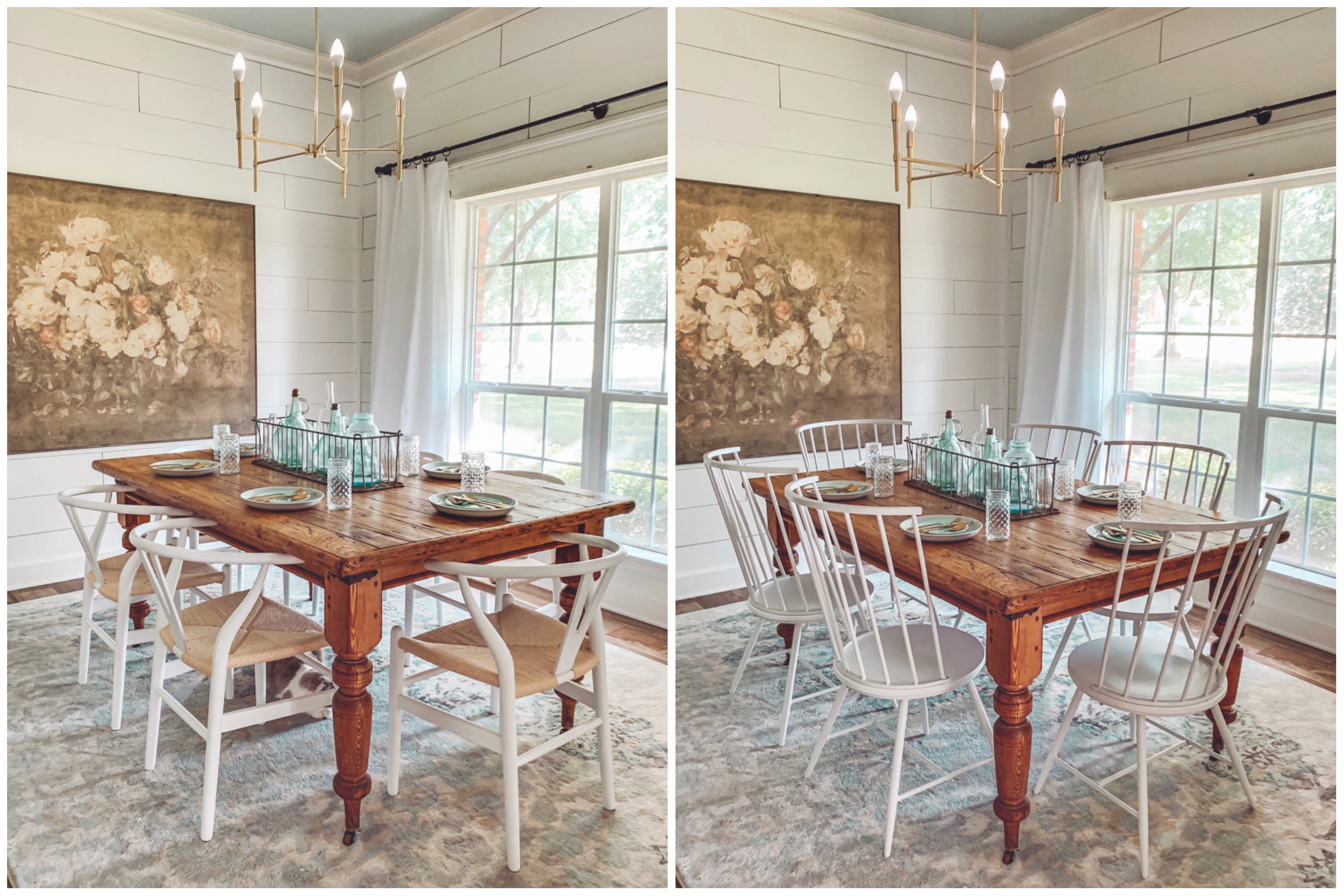 modern farmhouse dining room chairs  help me choose