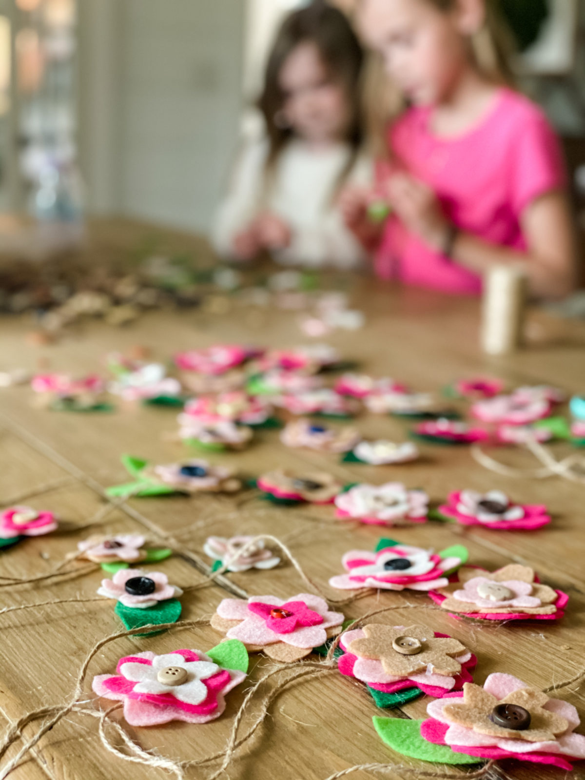DIY Felt Flower Mobile Cotton Stem