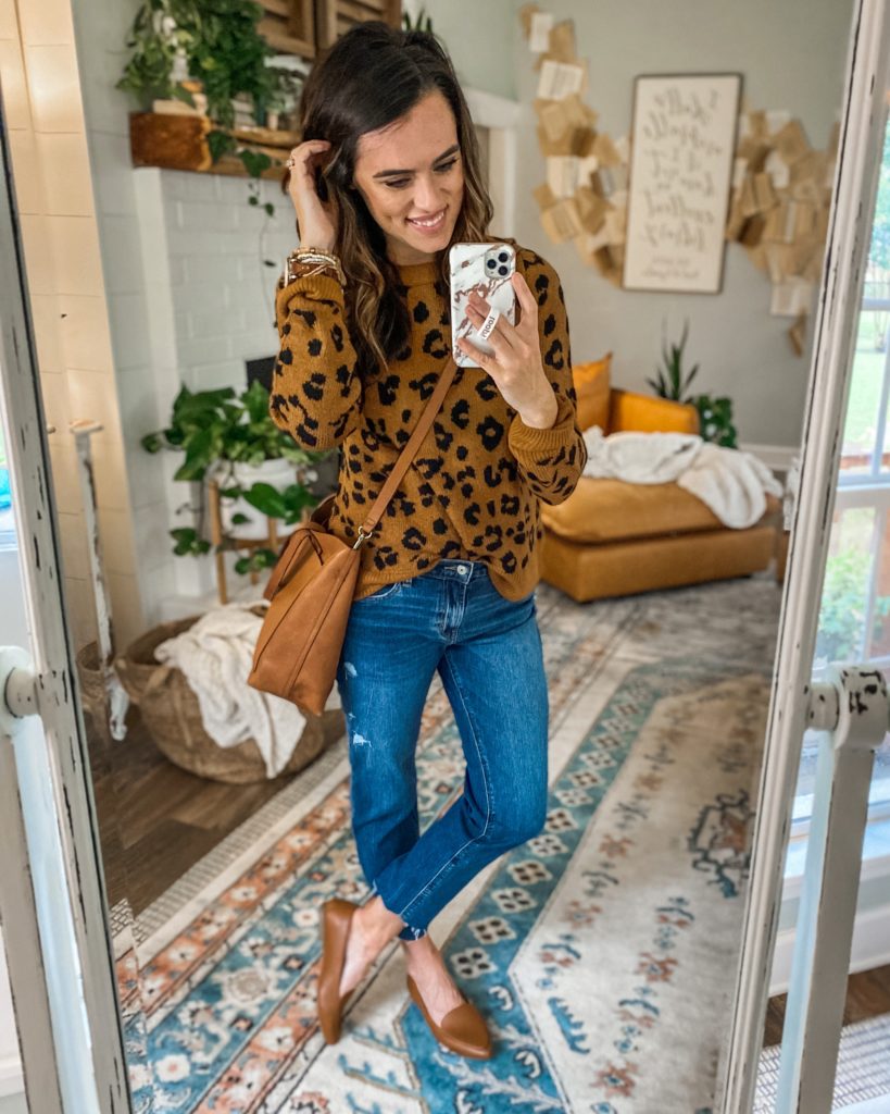 affordable leopard print sweater