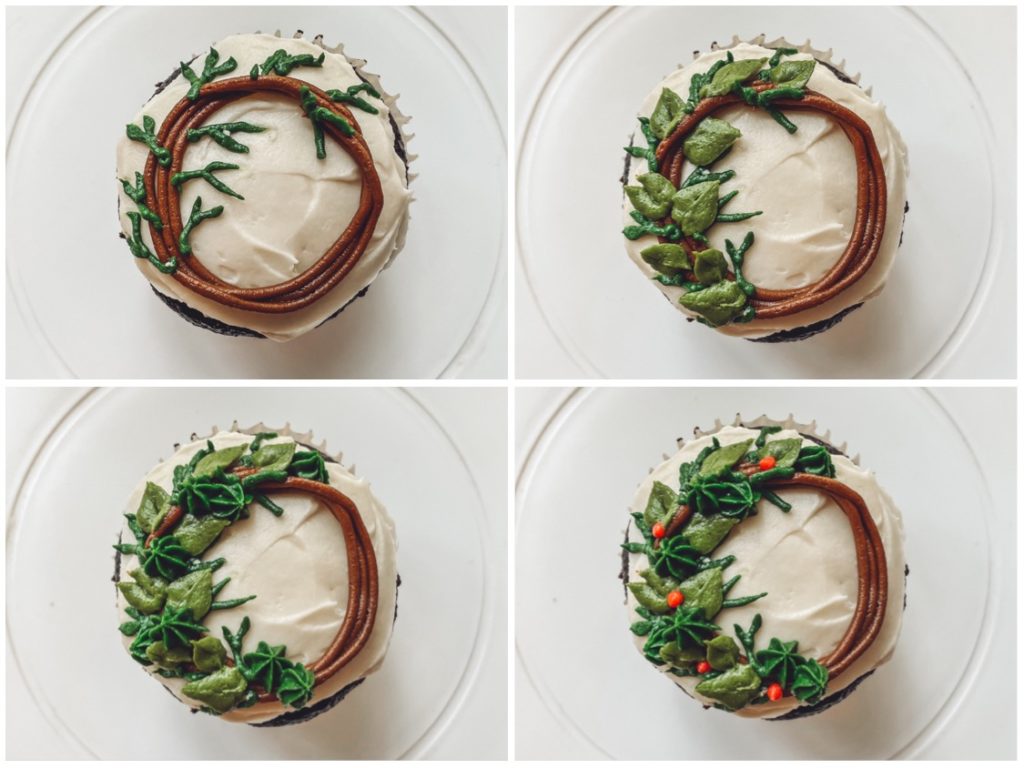 how to decorate christmas cupcakes